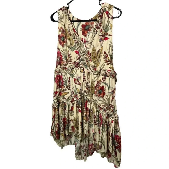 Free People Dresses & Skirts - Free People Dress Haze Hummingbird Floral Print Tiered Tunic Top Sz. M